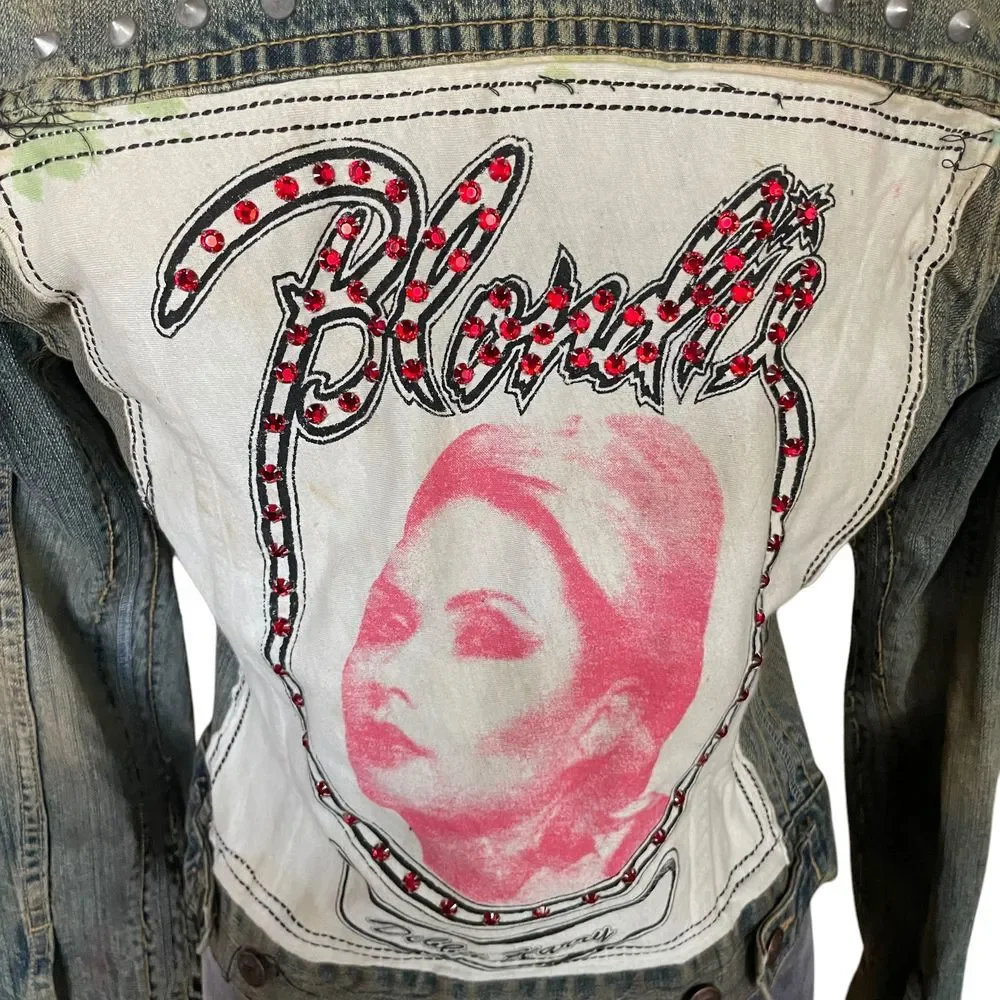 Blondie Custom Embellished Jean Jacket Size XS - Picture 5 of 6